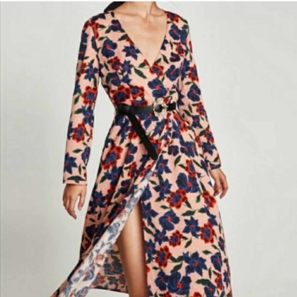 Zara Tropical Wrap Dress
